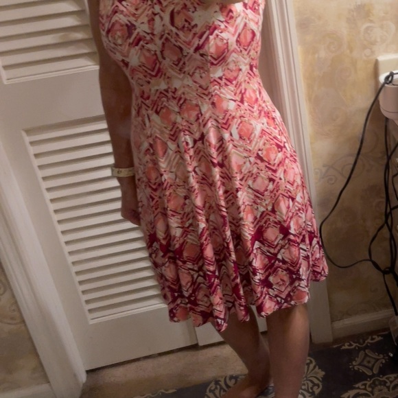 Petite Pink Hombre Geometric-Patterned Dress - Picture 2 of 6